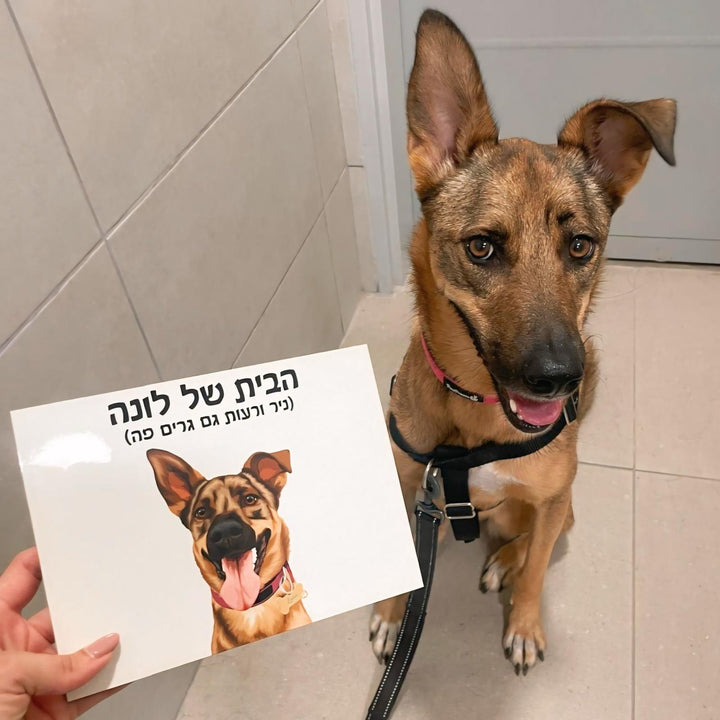 שלט לדלת עם איור אישי
